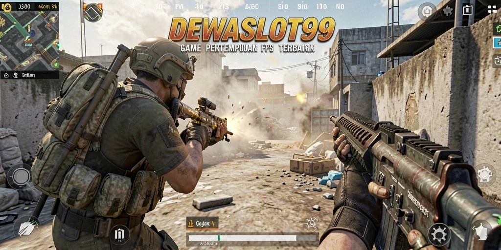 Tangkapan layar DEWASLOT99 menampilkan aksi pertempuran FPS yang mendebarkan.