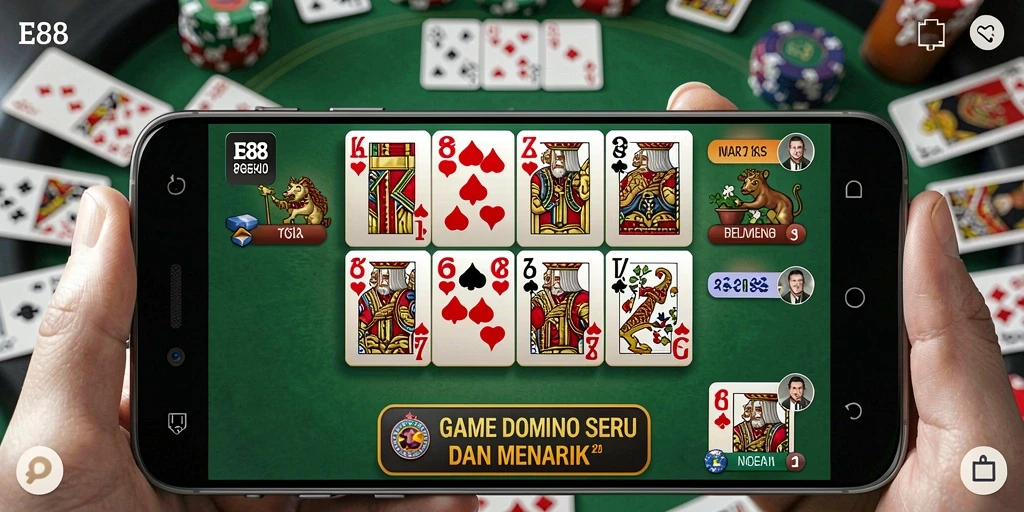 Tangkapan layar gameplay E88 yang menunjukkan serunya bermain Domino.