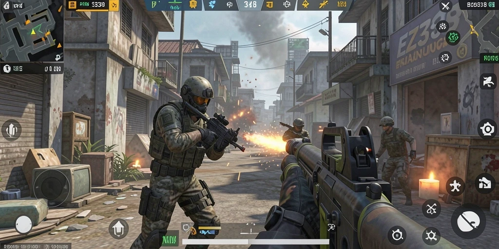 Tangkapan layar gameplay menampilkan aksi mendebarkan dari EZ338.