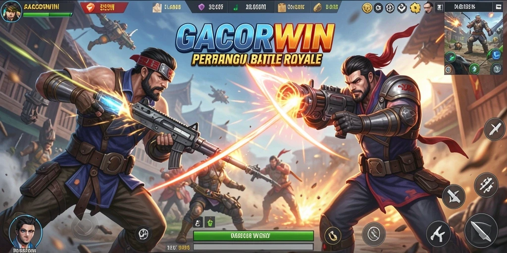 Screenshot GACORWIN menampilkan aksi epic dalam Battle Royale.