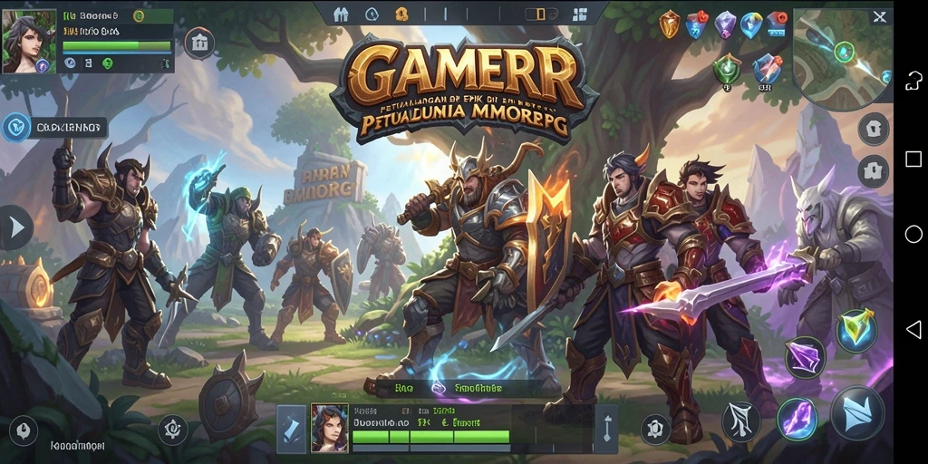 Screenshot menunjukkan aksi seru dalam dunia MMORPG GAMERP.