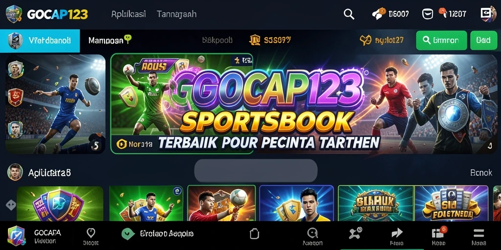 Tampilan antarmuka <strong>GOCAP123</strong> yang menarik dan informatif untuk taruhan olahraga.