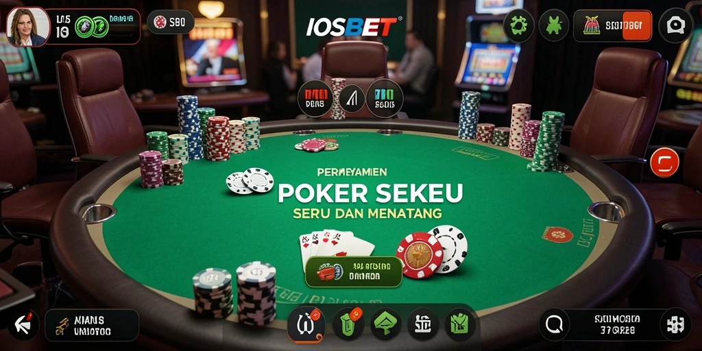Tampilan gameplay seru di IOSBET dengan berbagai meja poker.