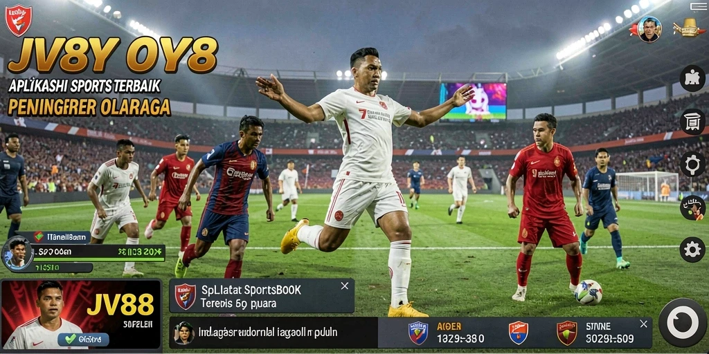 Tampilan antarmuka aplikasi JV88 dengan fitur Sportsbook yang menarik.