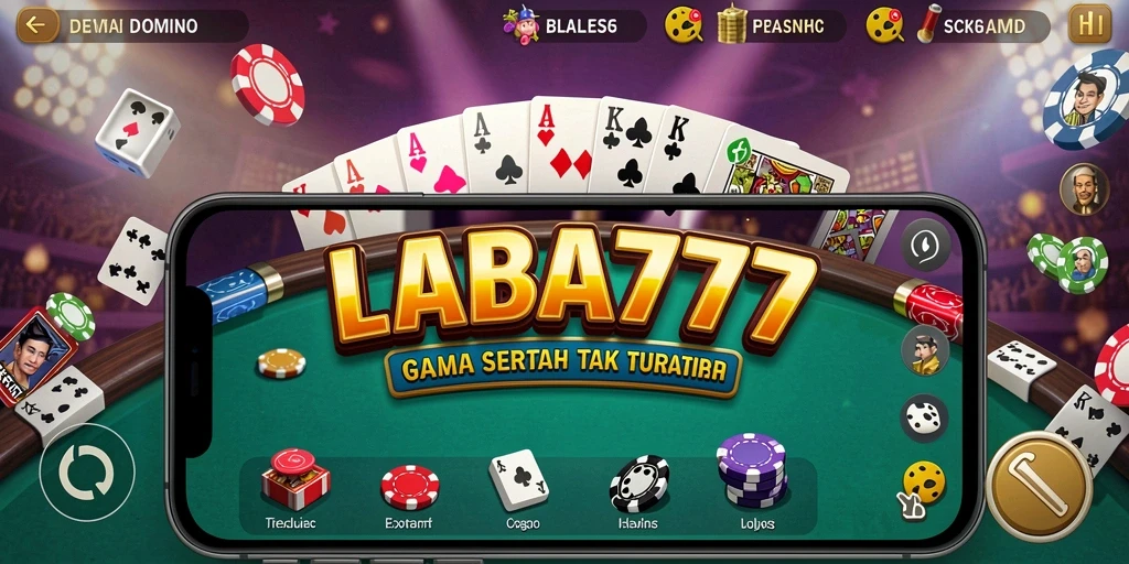 Tangkapan layar utama LABA777 menampilkan aksi seru permainan Domino.