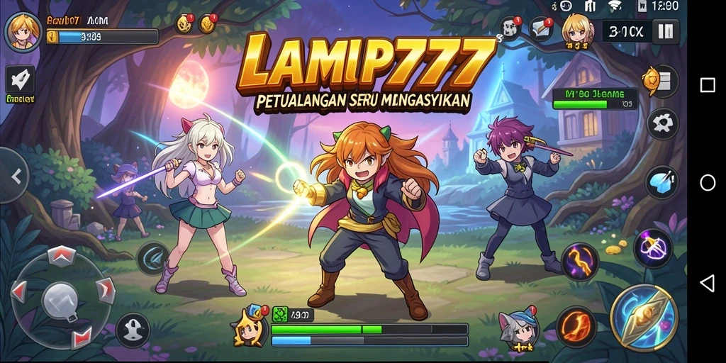 Tampilan menarik dalam gameplay LAMPU777 menampilkan karakter Anime yang dinamis.