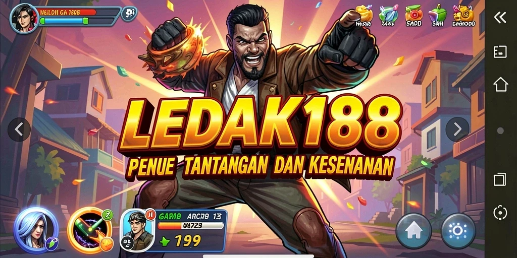 Tampilan permainan LEDAK188 dengan grafis menawan dan gameplay yang dinamis.