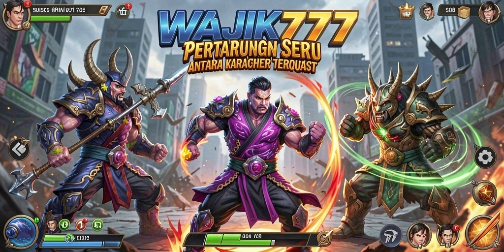 Tampilan gameplay WAJIK777 yang mendebarkan di arena pertarungan.